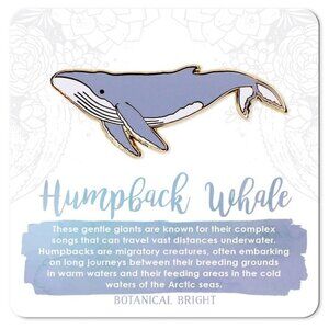 Humpback Whale Enamel Pin - Gold Plated Sea Life & Nature Jewelry Ocean‎ Brooch
